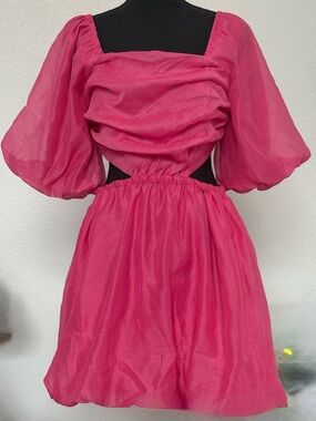 a new day Pink Puff Sleeve Mini Dress